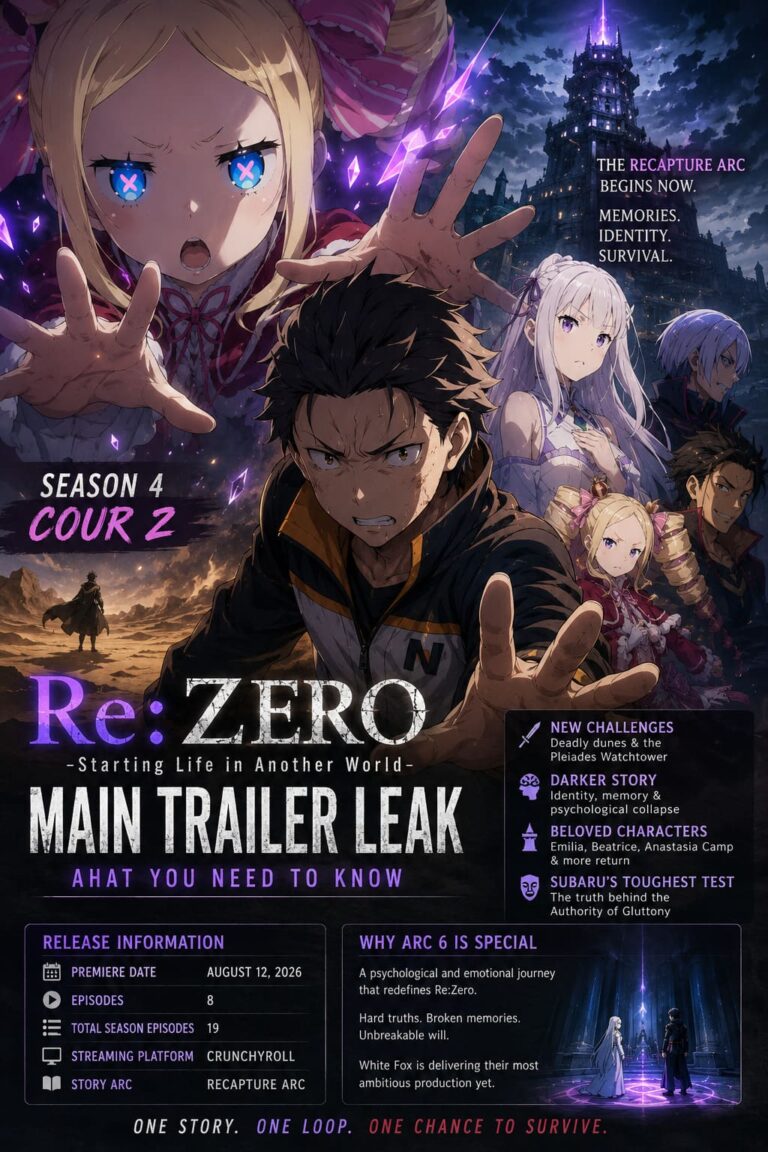 Re:Zero Season 4 Cour 2 Main Trailer Leak: Release Date, Recapture Arc Spoilers, and White Fox Leak Controversy Explained